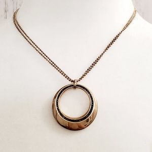 LC Rose Gold Tone Circle Pendant Necklace